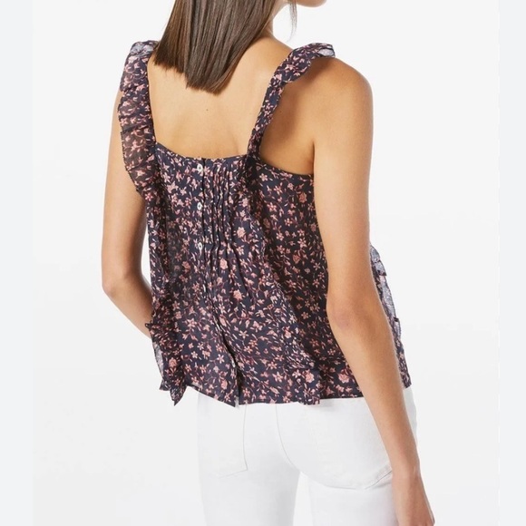 Frame Cecil Floral Print Ruffle Top - Picture 5 of 9